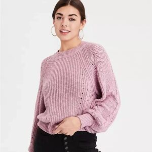 American Eagle Lilac Pink Purple Knit Sweater Women's Size XS